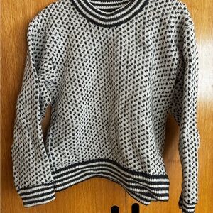 L.L. Bean Black and White Knit Sweater